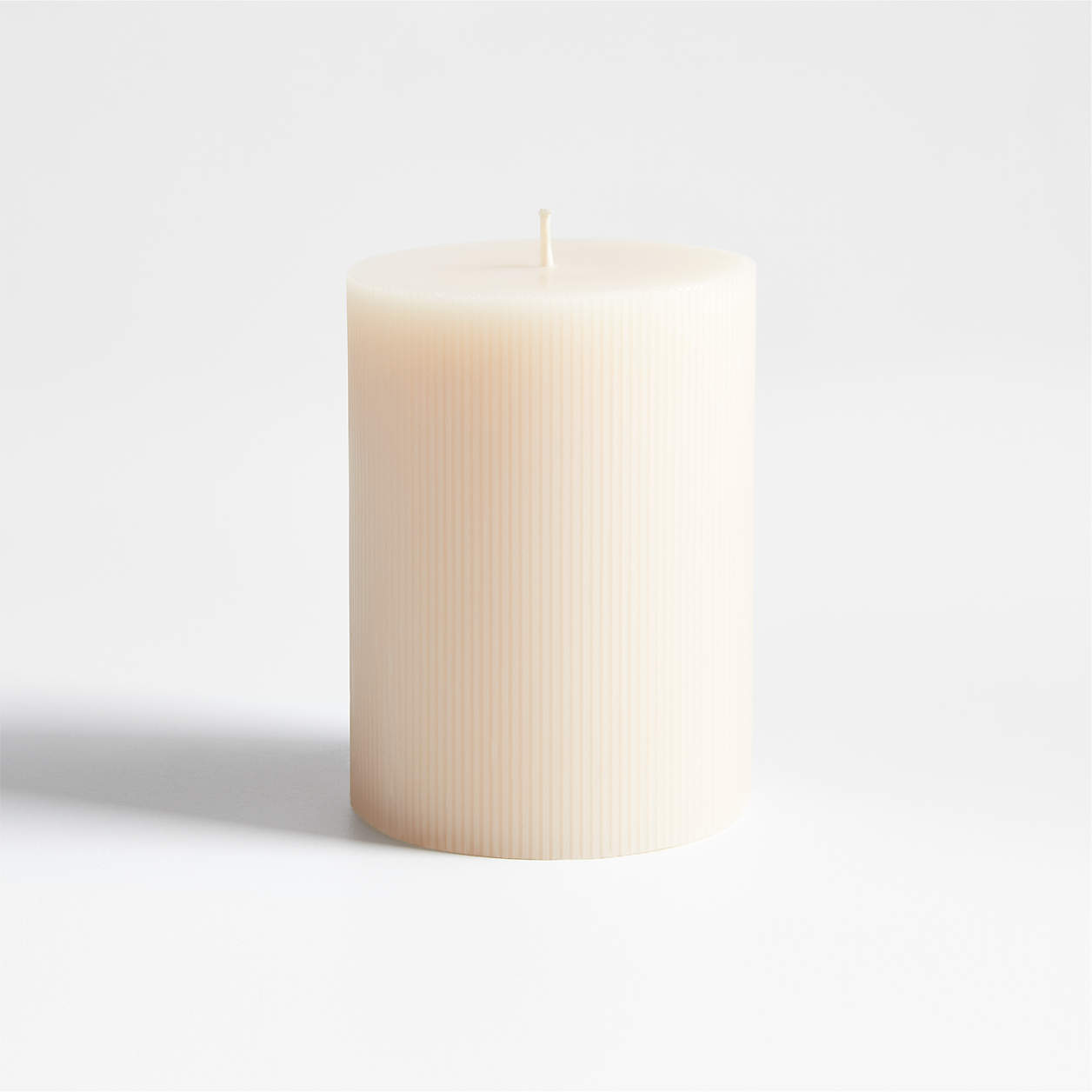 3"x4" Ribbed Linen Pillar Candle + Reviews Crate & Barrel Canada