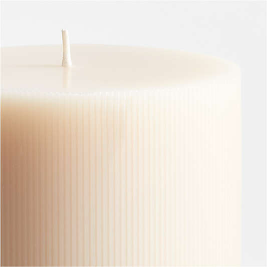 Ribbed Linen Pillar Candles