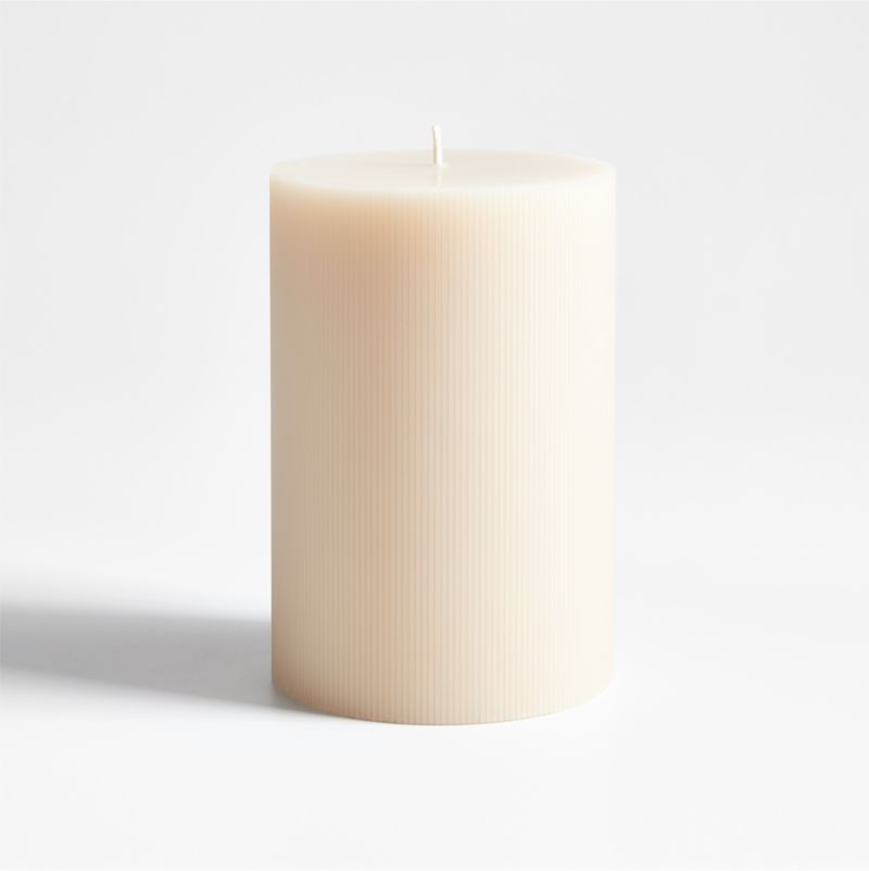 4"x6" Ribbed Linen Pillar Candle - image 0 of 6