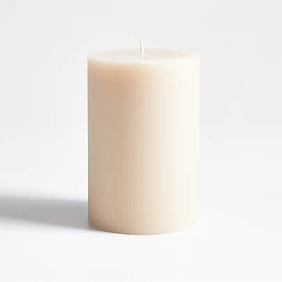 4"x6" Ribbed Linen Pillar Candle