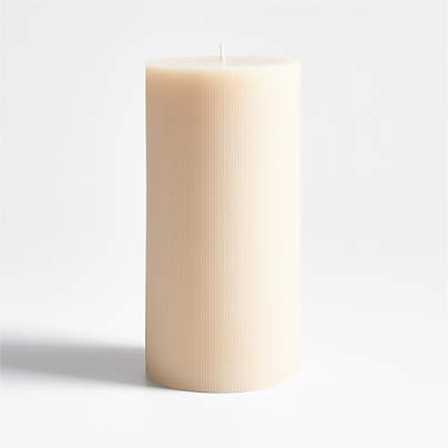 4"x8" Ribbed Linen Pillar Candle