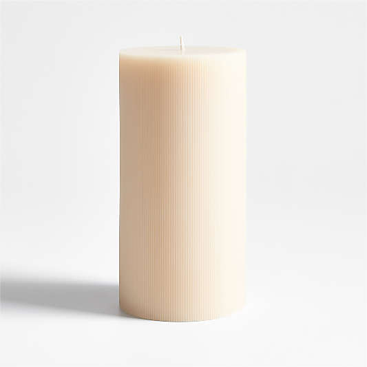 4"x8" Ribbed Linen Pillar Candle