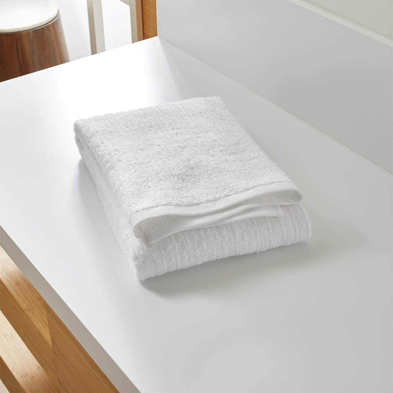 Ribbed White Bath Towel + Reviews Crate & Barrel