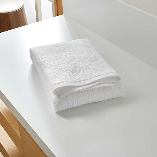 Ribbed White Bath Towel