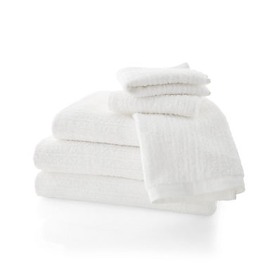 View Ribbed White Towels, Set of 6 details