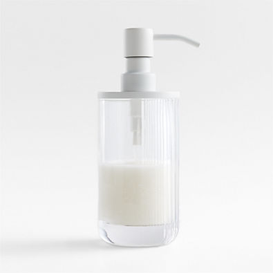 View Ribbed White Glass Soap Pump details