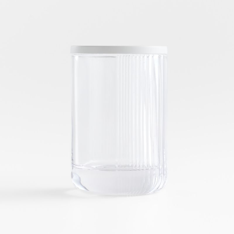 Ribbed White Glass Toothbrush Holder - image 1 of 2