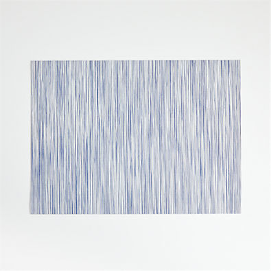 View Chilewich ® Rectangular Ridge Blue Easy-Clean Vinyl Placemat details