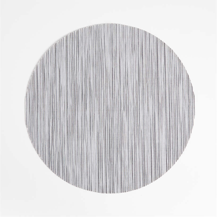 Chilewich Ridge Silver Round Vinyl Placemat + Reviews Crate & Barrel