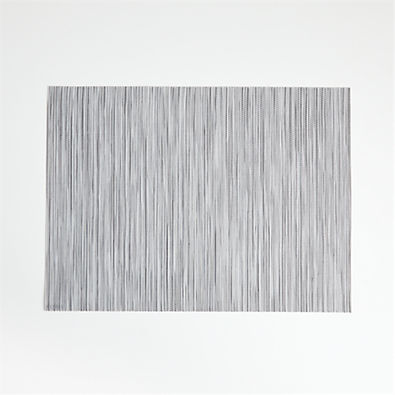 View Chilewich ® Rectangular Ridge Silver Easy-Clean Vinyl Placemat details