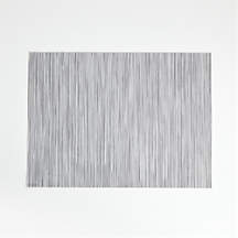Chilewich Rectangular Ridge Silver Vinyl Placemat + Reviews | Crate & Barrel
