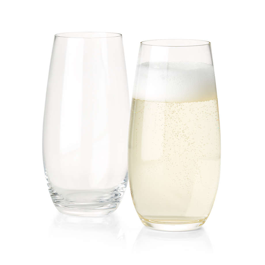 Libbey Stemless Champagne Flute Glasses, Set of 12