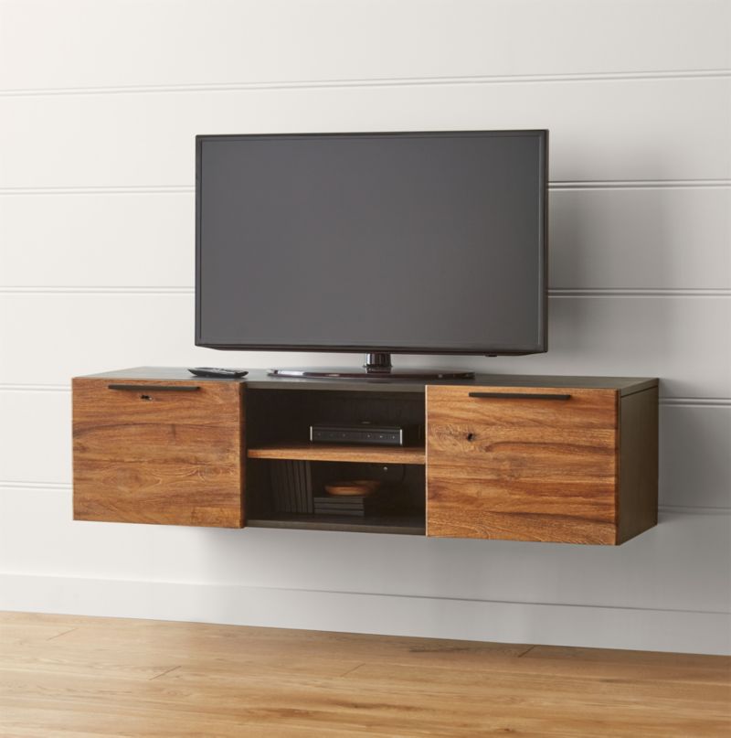 Rigby Natural 55" Small Floating Storage Media Console - image 2 of 12