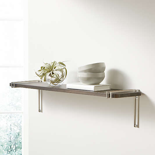 Riggs 36" Charcoal Shelf with Nickel Duo Band Brackets