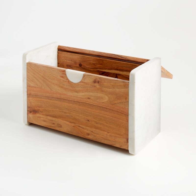 Rima Acacia Marble Bread Box