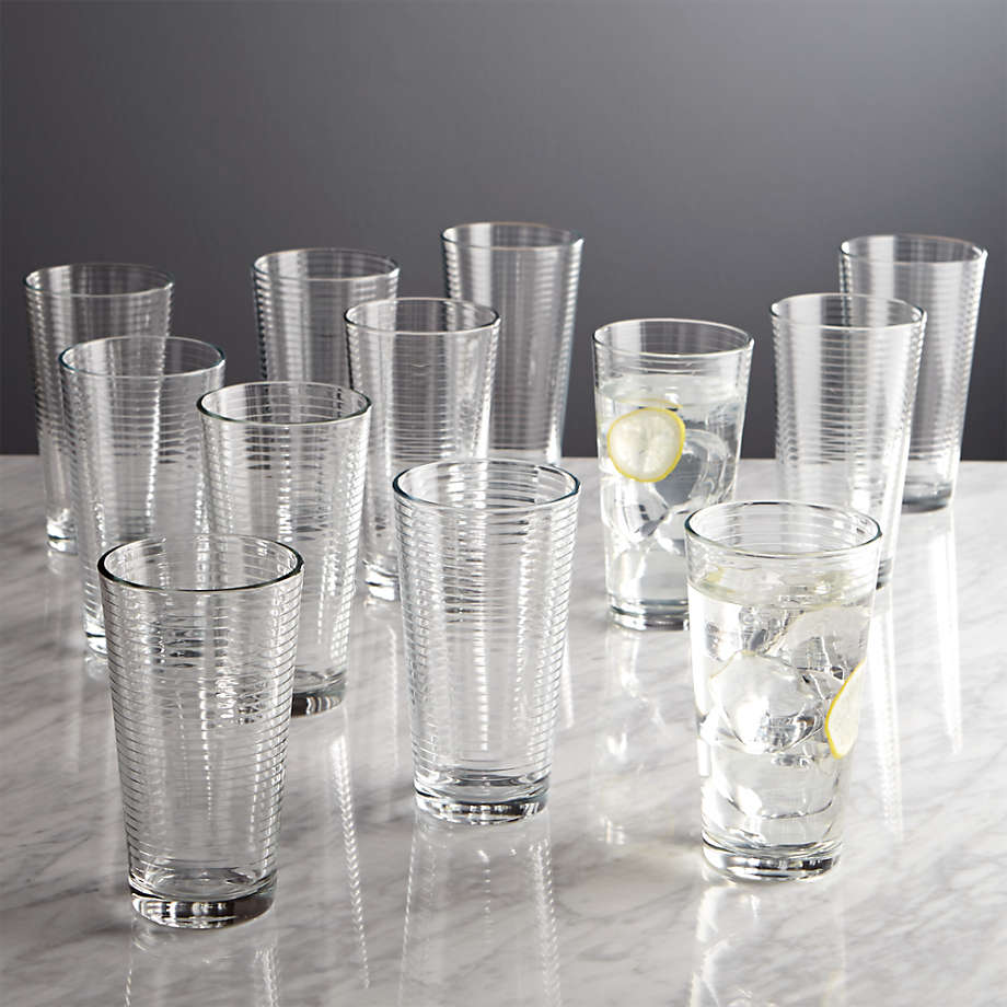 Bormioli Rocco Bodega Glassware, 12-Piece Medium 12 oz Drinking Glasses For  Water, Beverages & Cocktails, Tempered Glass Tumblers, Clear