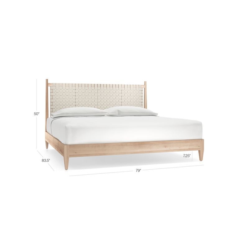 View Rio White Leather and Wood King Bed - image 2 of 16