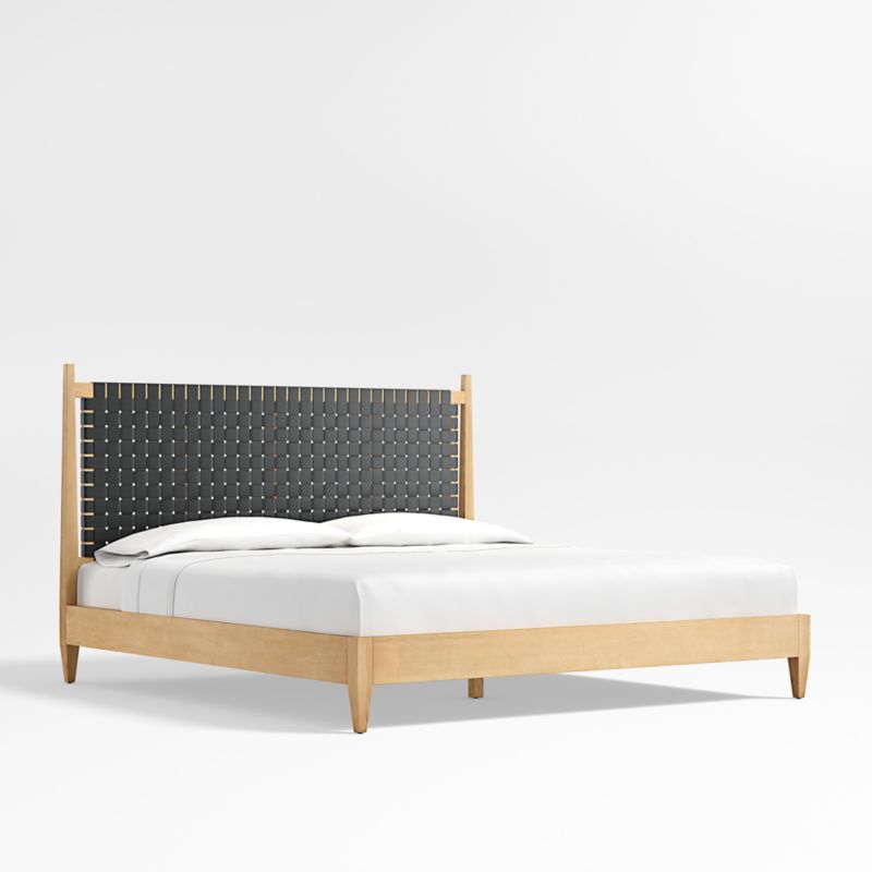 Rio Black Leather and Wood King Bed - image 4 of 12