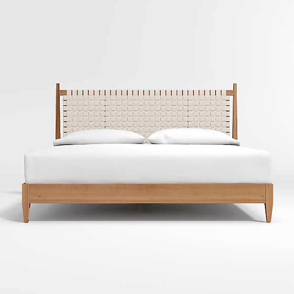 Leather Beds Crate And Barrel, Leather And Wood Bed Frame