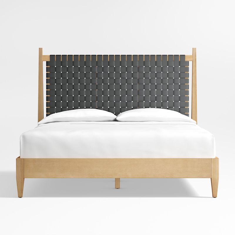 Rio Black Leather and Wood King Bed - image 3 of 12