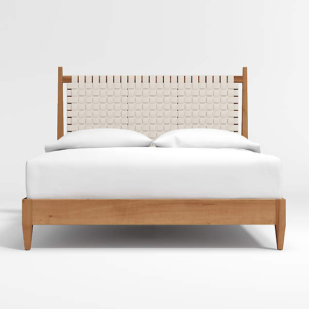Keane Weathered Natural Solid Wood Queen Bed + Reviews Crate & Barrel