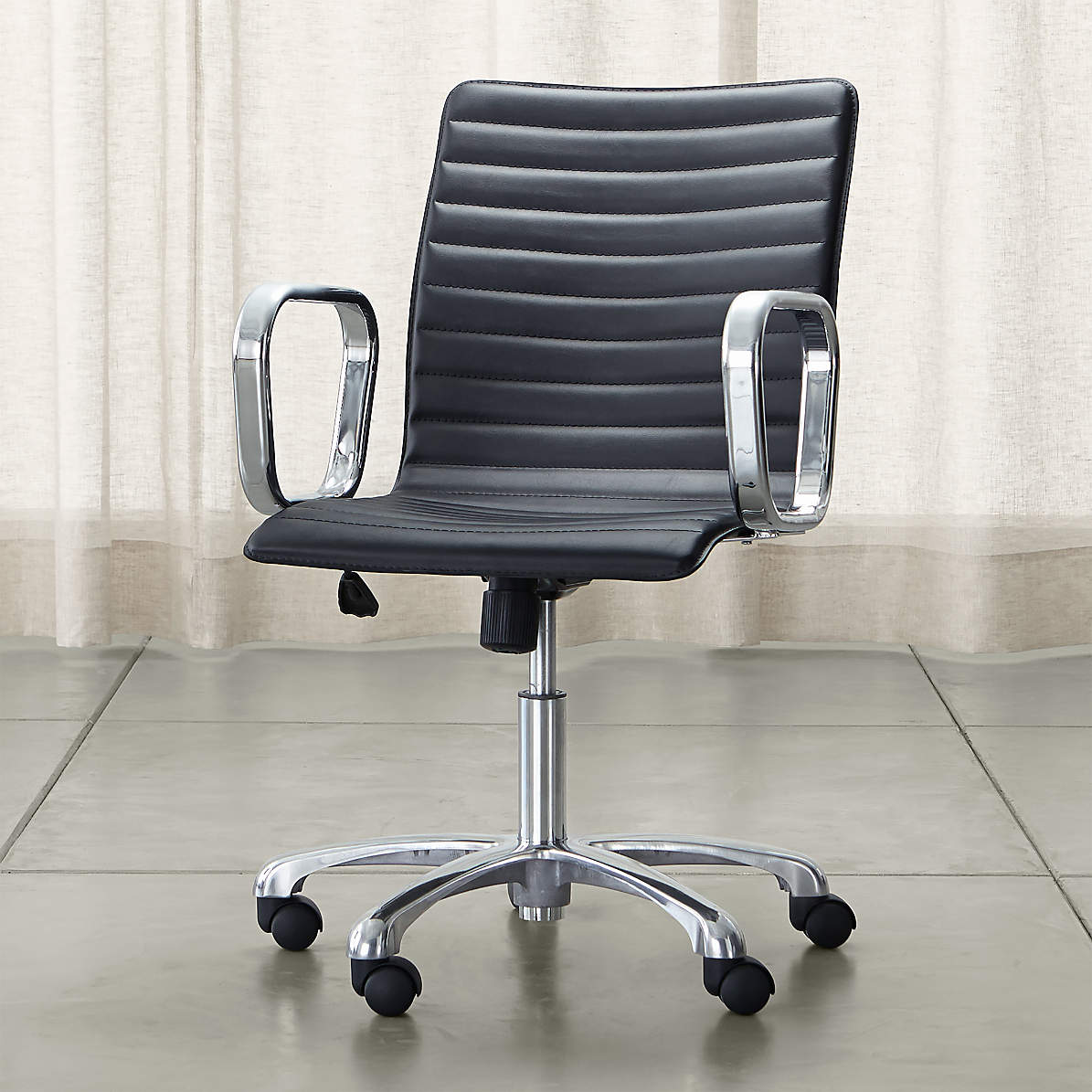 ripple black leather office chair