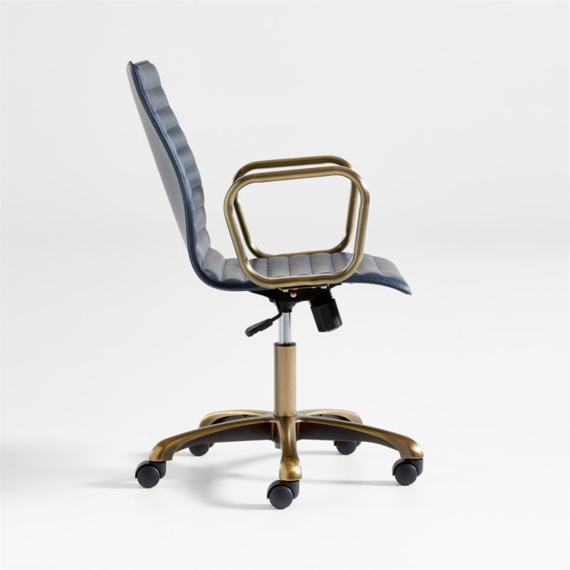 Ripple Navy Office Chair with Brass Base - image 2 of 5