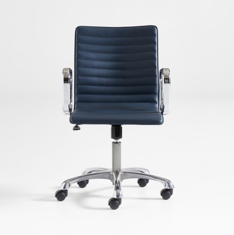 Navy blue leather online desk chair