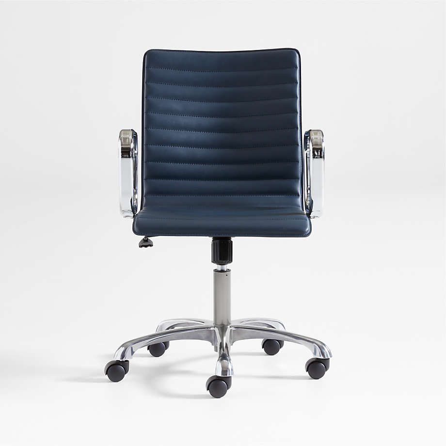 Ripple Navy Office Chair with Chrome Base Crate & Barrel
