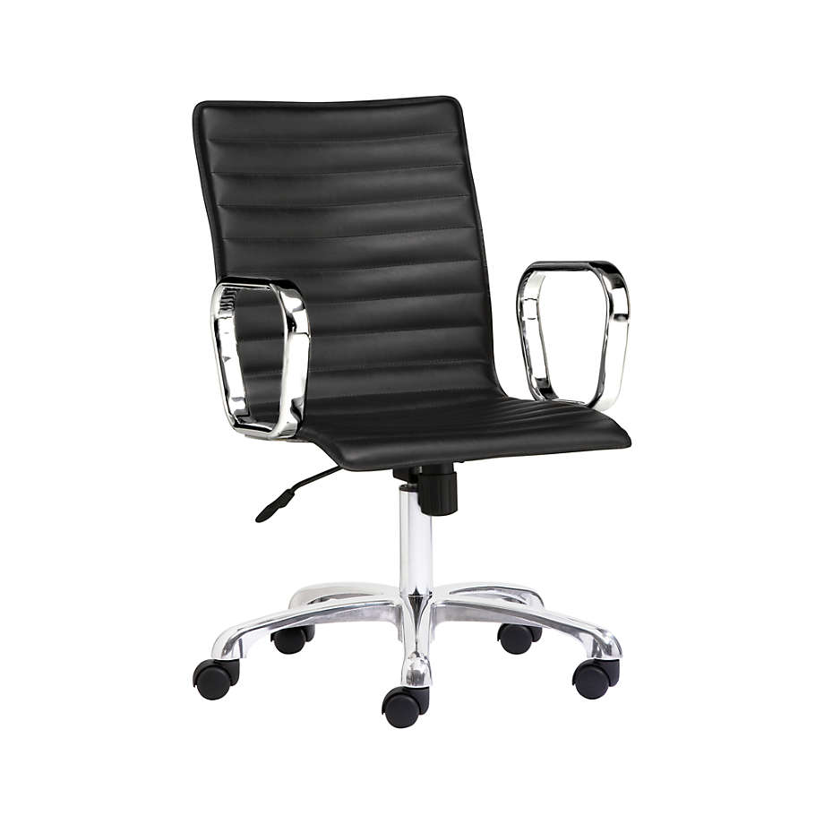 Ripple Black Leather Office Chair with Chrome Base. Reviews