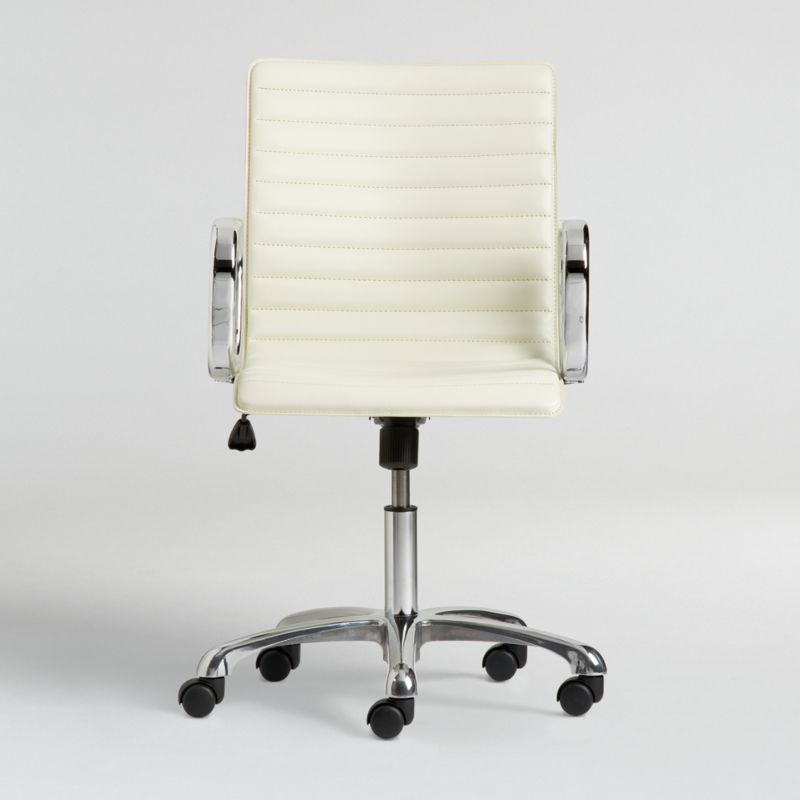 Ripple Leather Office Chair with Chrome Base