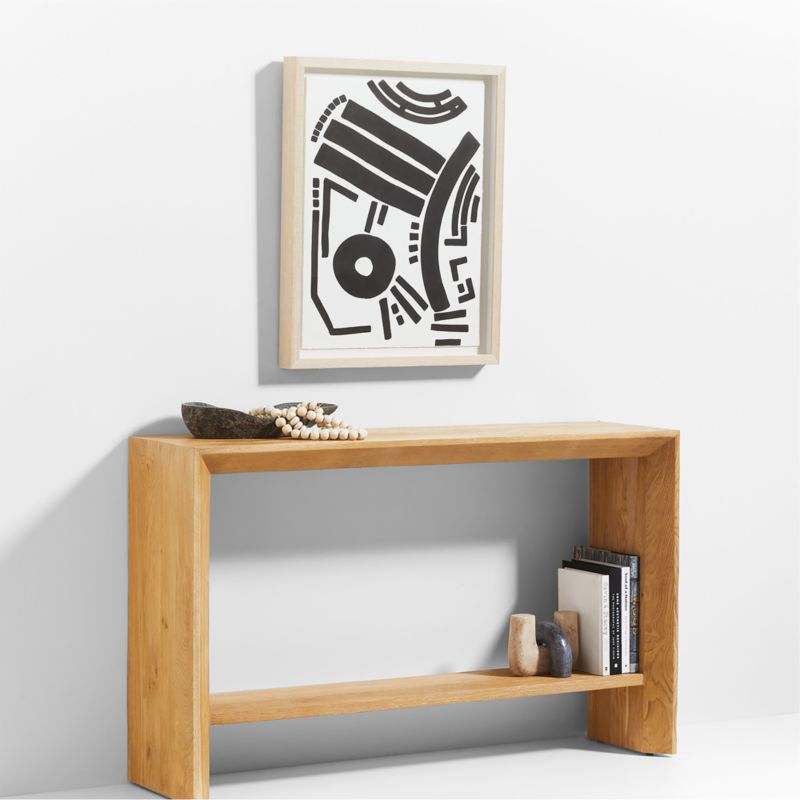 Baja 72" Rectangular Natural Oak Wood Console Table with Shelf