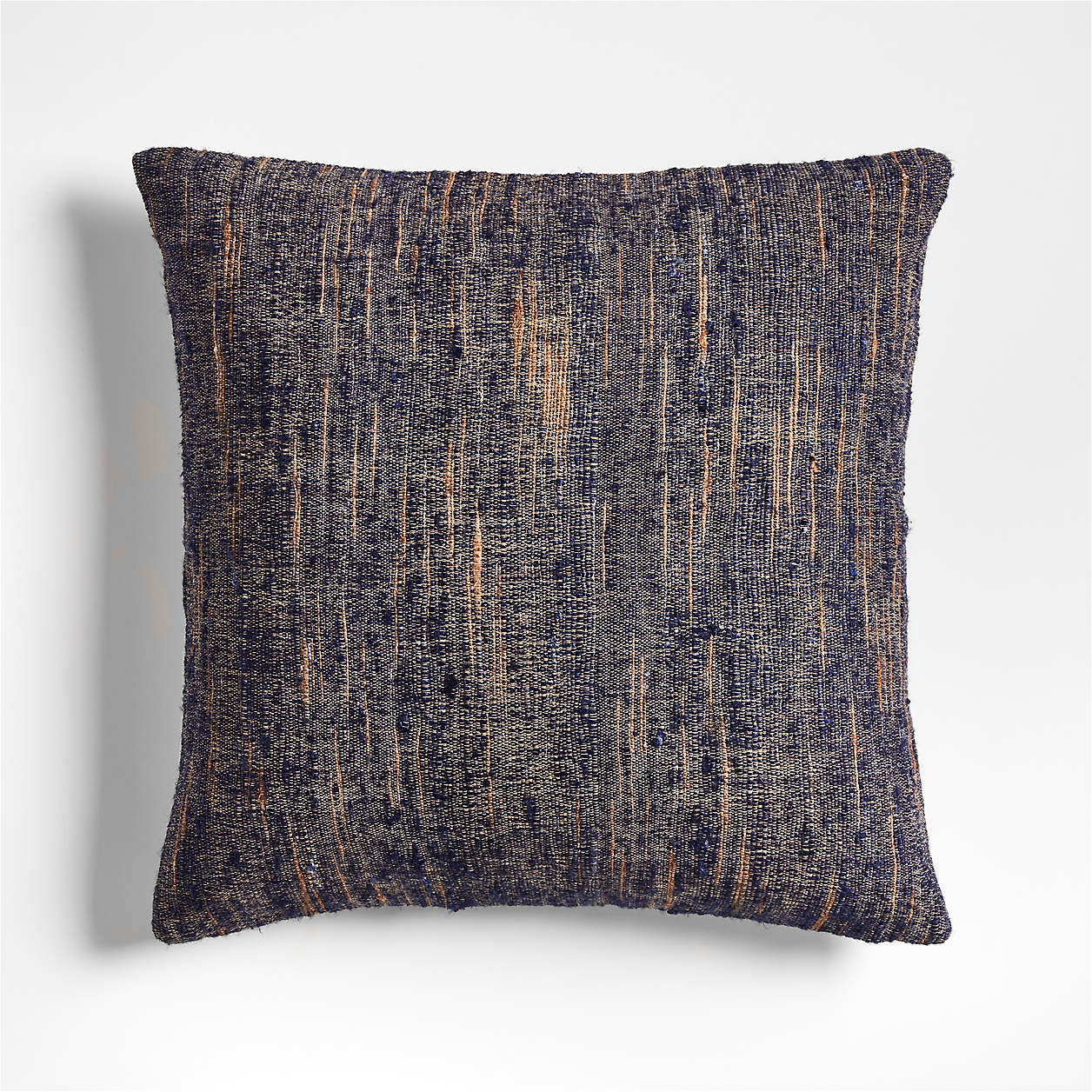 Riviera 20''x20" Deep Indigo Blue Throw Pillow with Feather Insert