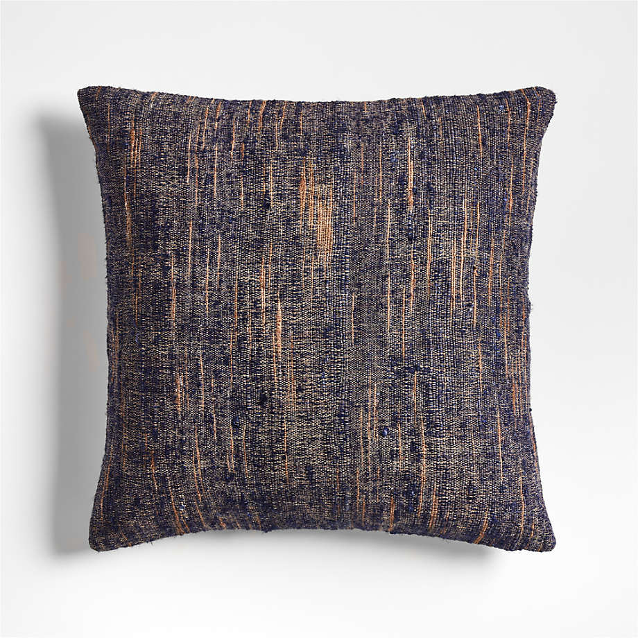Riviera 20''x20" Deep Indigo Blue Throw Pillow with Feather Insert