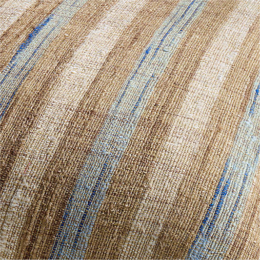 Riviera Stripe 23x23 Pale Blue Throw Pillow with Down-Alternative Insert
