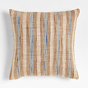 Riviera Stripe 23x23 Pale Blue Throw Pillow with Down-Alternative Insert