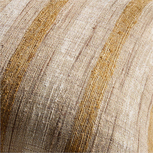 Riviera Stripe 23x23 Savannah Yellow Throw Pillow with Down-Alternative Insert