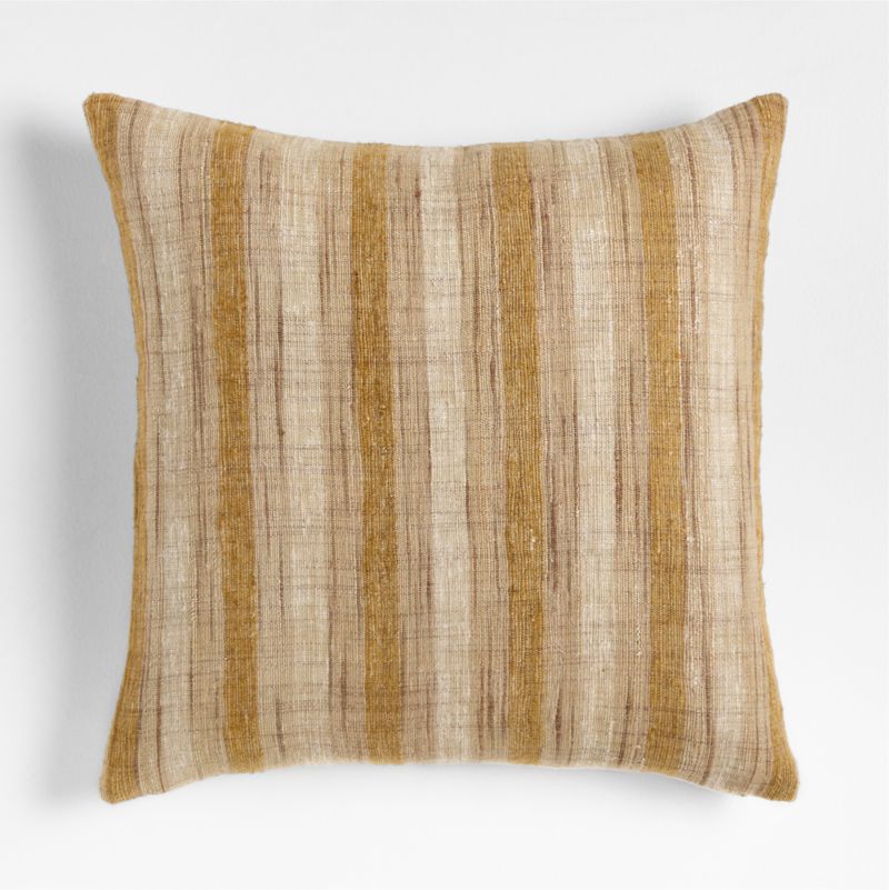 Riviera Stripe 23"x23" Savannah Yellow Throw Pillow with Down-Alternative Insert - image 0 of 6