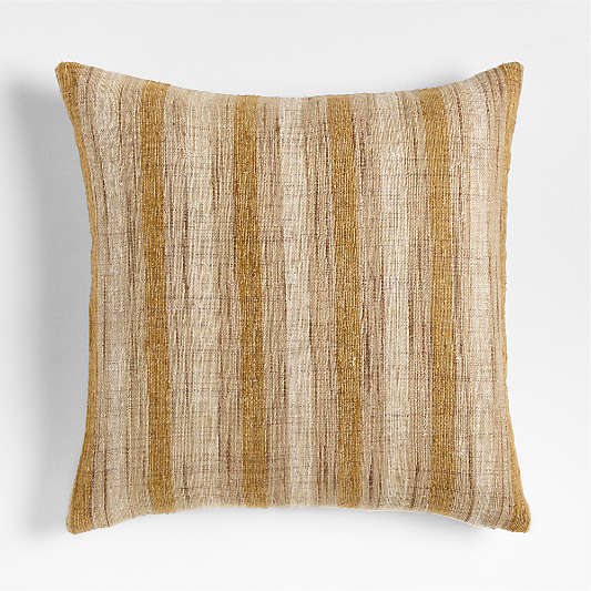 Riviera Stripe 23"x23" Savannah Yellow Throw Pillow with Feather Insert