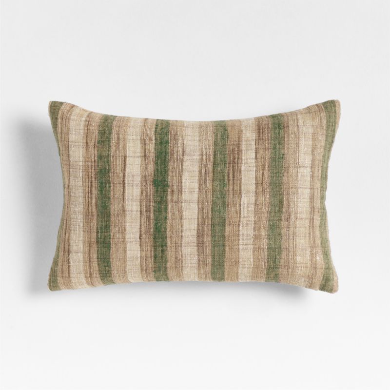 Riviera Stripe 24"x16" Cyprus Green Throw Pillow with Down-Alternative Insert - image 0 of 6