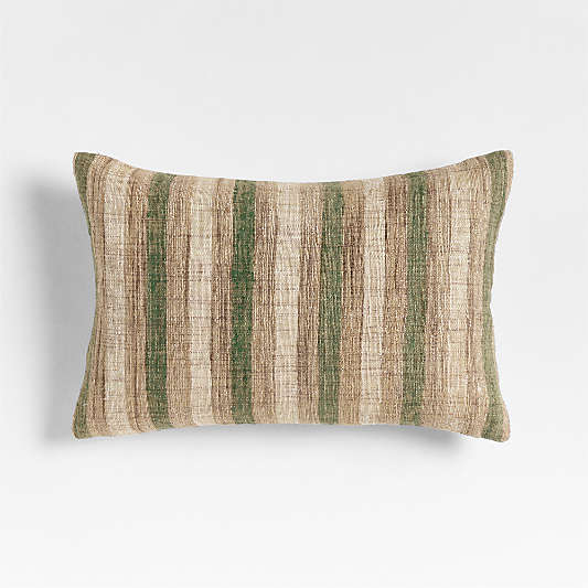 Riviera Stripe 24"x16" Cyprus Green Throw Pillow Cover