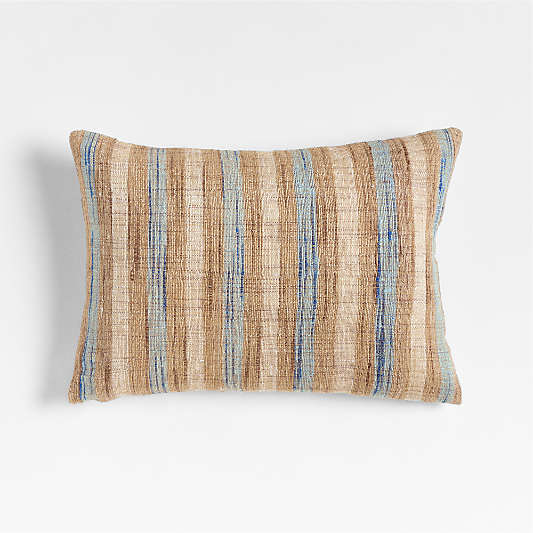 Riviera Stripe 24x16 Pale Blue Throw Pillow with Down-Alternative Insert
