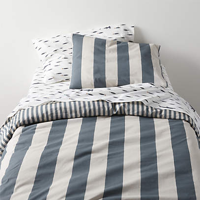 Shop Cotton Cabana Stripe Reversible Comforter Set with Shark Reverse Navy, Comforters & Blankets