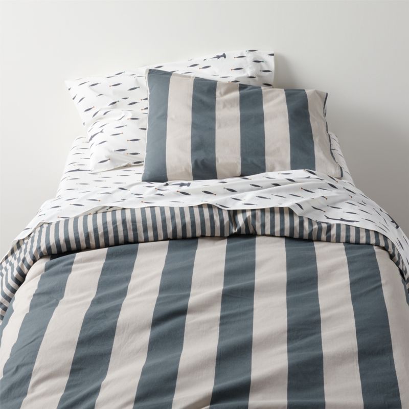 Stax Yellow Pajama Stripe Percale Organic Cotton Kids Twin Sheet Set