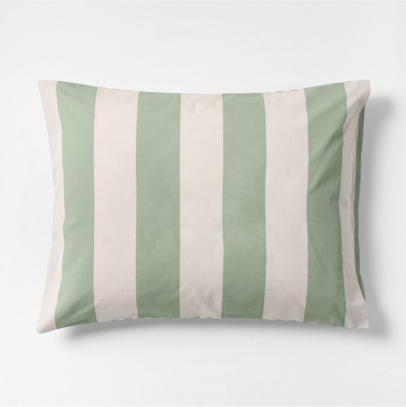 Riviera Stripe Verte Green Organic Cotton Kids Twin Sheet Set - image 1 of 3