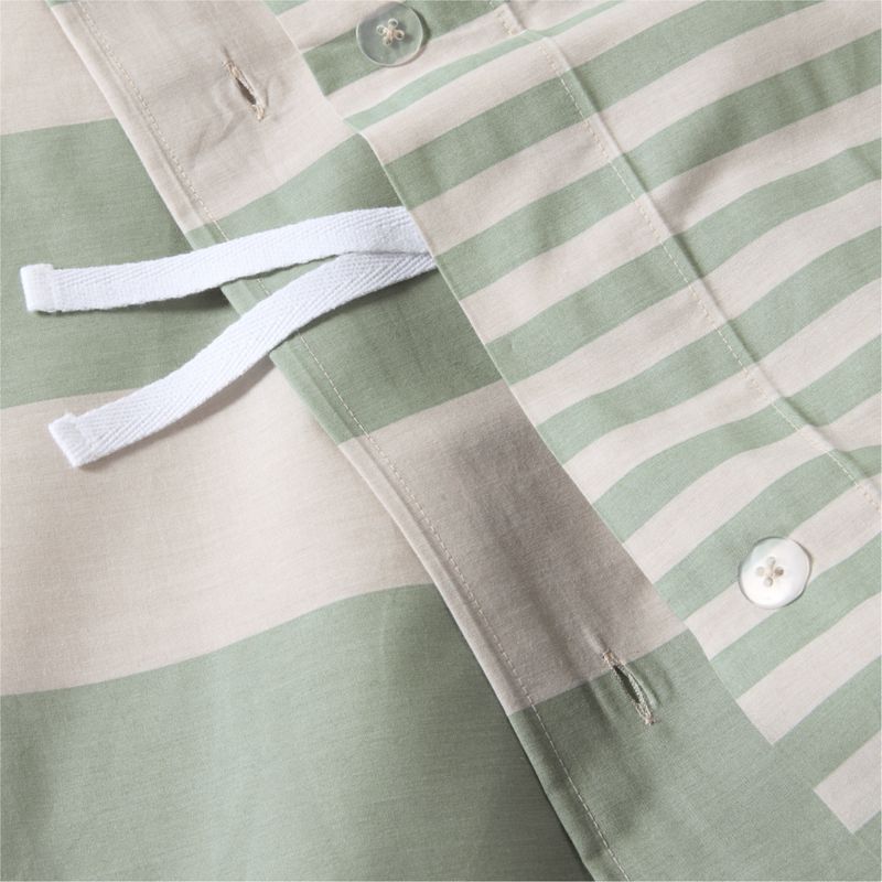 Riviera Stripe Verte Green Organic Cotton Kids Twin Duvet Cover - image 3 of 5