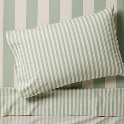 Riviera Green Stripe 100% Organic Cotton Kids Twin Sheet Set