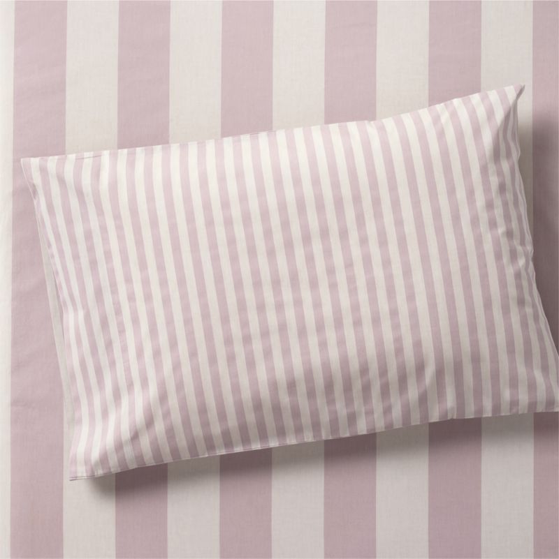 Riviera Moody Mauve Stripe Organic Cotton Kids Pillowcase