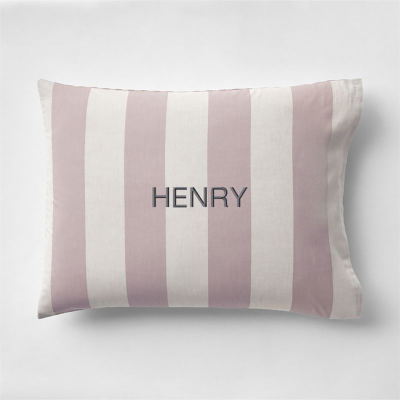 Riviera Moody Mauve Reversible Stripe Organic Cotton Kids Pillow Sham