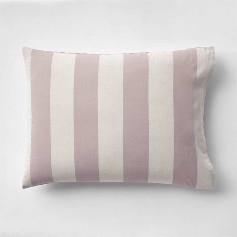 Riviera Moody Mauve Reversible Stripe Organic Cotton Kids Pillow Sham